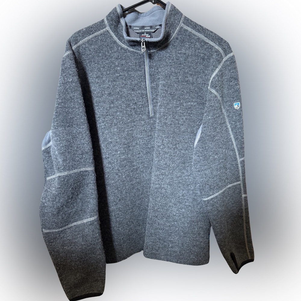 Men's Gray Half-Zip Sweater